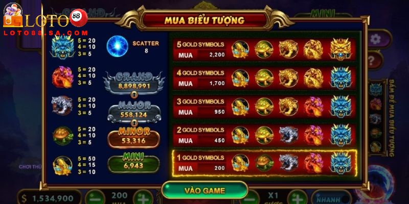 Nổ hũ Thần Thú: Đồ họa đỉnh cao, cơ hội nổ hũ khủng 2 Đa dạng biểu tượng trong nổ hũ Thần Thú